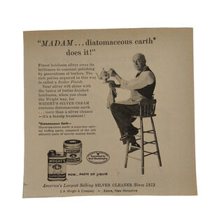 1958 Wrights Silver‎ Cream Cleaner Vtg Magazine Print Ad Butler Polishing MCM